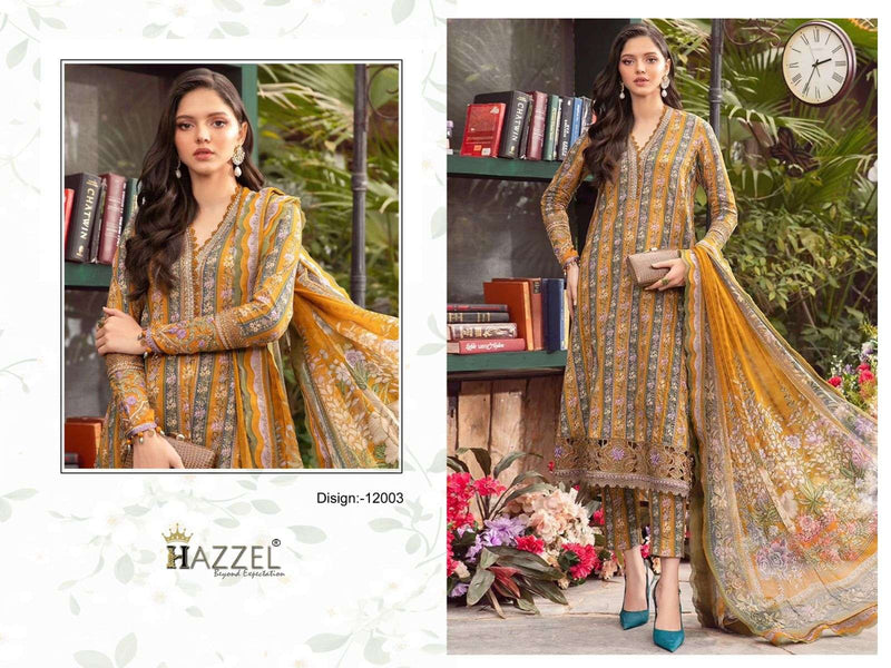 Hazzel Firdous Queens Court Vol 12 Cotton Print With Exclusive Embroidery Patches Salwar Kameez