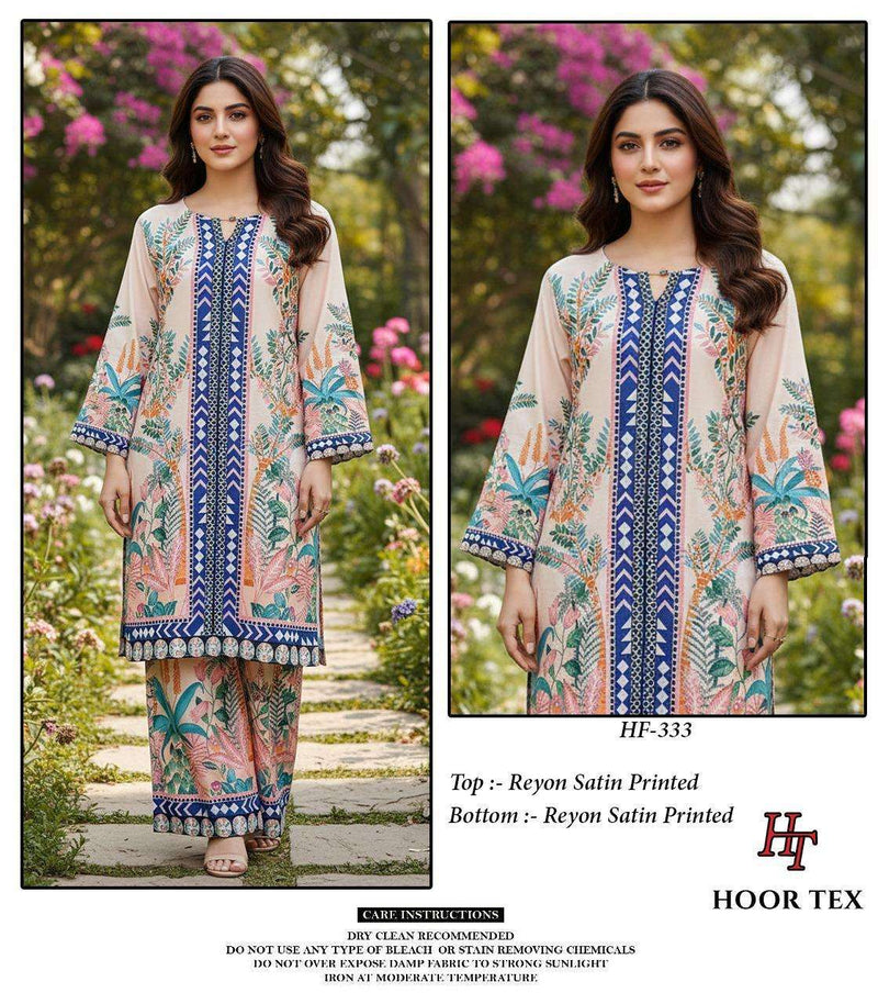 Hoor Tex Co Ord Set Satin Digital Printed Pret Kurti