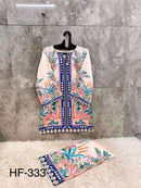 Hoor Tex Co Ord Set Satin Digital Printed Pret Kurti