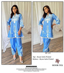 Hoor Tex Co Ord Set Satin Digital Printed Pret Kurti