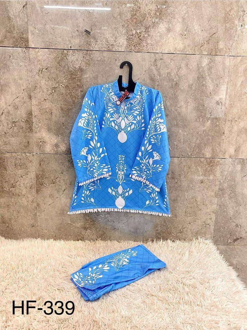 Hoor Tex Co Ord Set Satin Digital Printed Pret Kurti