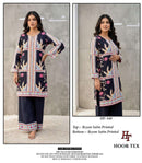 Hoor Tex Co Ord Set Satin Digital Printed Pret Kurti