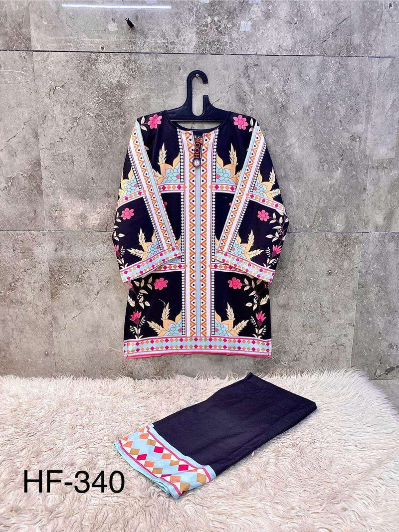 Hoor Tex Co Ord Set Satin Digital Printed Pret Kurti