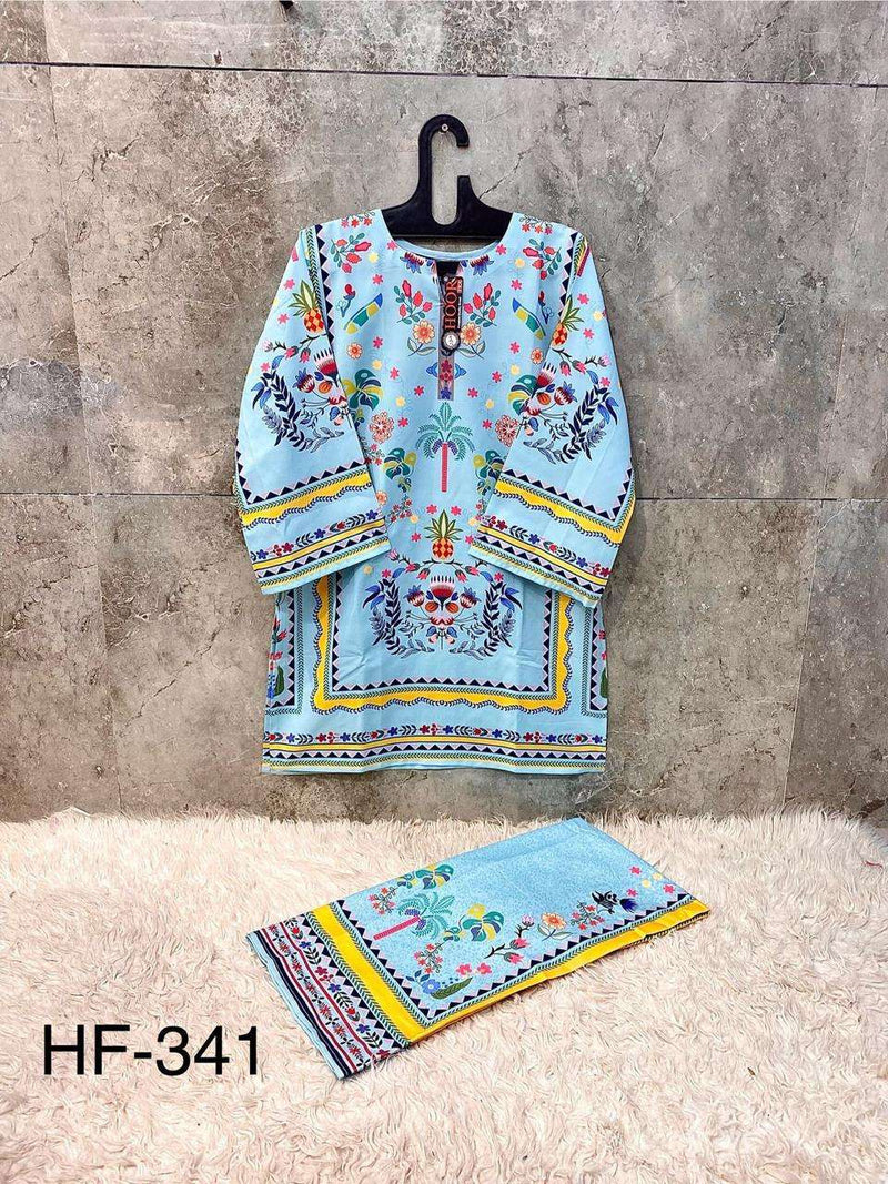 Hoor Tex Co Ord Set Satin Digital Printed Pret Kurti