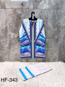 Hoor Tex Co Ord Set Satin Digital Printed Pret Kurti