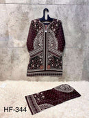 Hoor Tex Co Ord Set Satin Digital Printed Pret Kurti