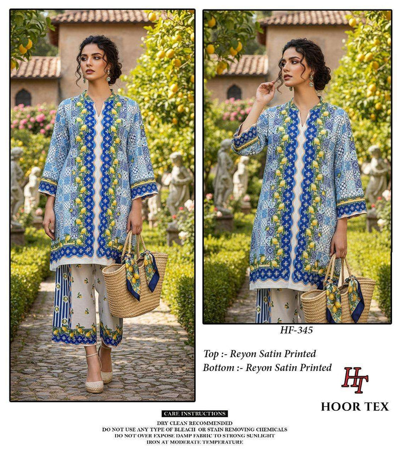 Hoor Tex Co Ord Set Satin Digital Printed Pret Kurti