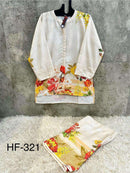 Hoor Tex Co Ord Set Satin Digital Printed Pret Kurti