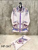 Hoor Tex Co Ord Set Satin Digital Printed Pret Kurti