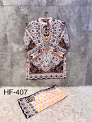 Hoor Tex Co Ord Set Satin Digital Printed Pret Kurti