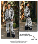 Hoor Tex Co Ord Set Satin Digital Printed Pret Kurti