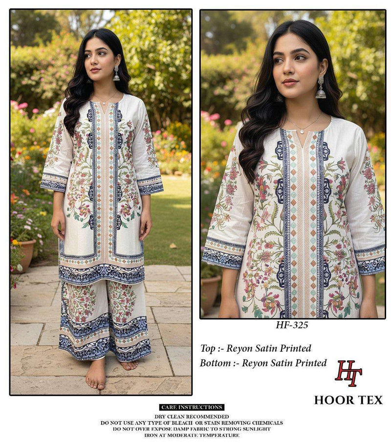 Hoor Tex Co Ord Set Satin Digital Printed Pret Kurti