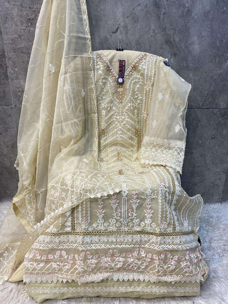 Hoor Tex Dno OR 89 ABCD Heavy Organza  Embroidered Designer Pret Kurti