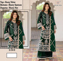 Hoor Tex H 354 Pure Velvet Heavy Embroidered Work Readymade Suits