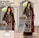 Hoor Tex H 354 Pure Velvet Heavy Embroidered Work Readymade Suits