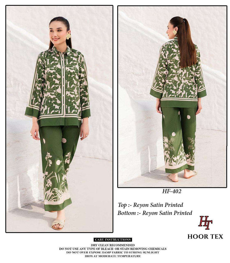 Hoor Tex HF 239-405 Rayon Satin Imported Printed Co-Ord Set