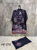 Hoor Tex HF 239-405 Rayon Satin Imported Printed Co-Ord Set