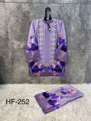 Hoor Tex HF 239-405 Rayon Satin Imported Printed Co-Ord Set