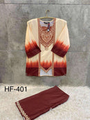 Hoor Tex HF 239-405 Rayon Satin Imported Printed Co-Ord Set