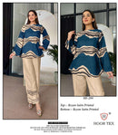 Hoor Tex HF 239-405 Rayon Satin Imported Printed Co-Ord Set