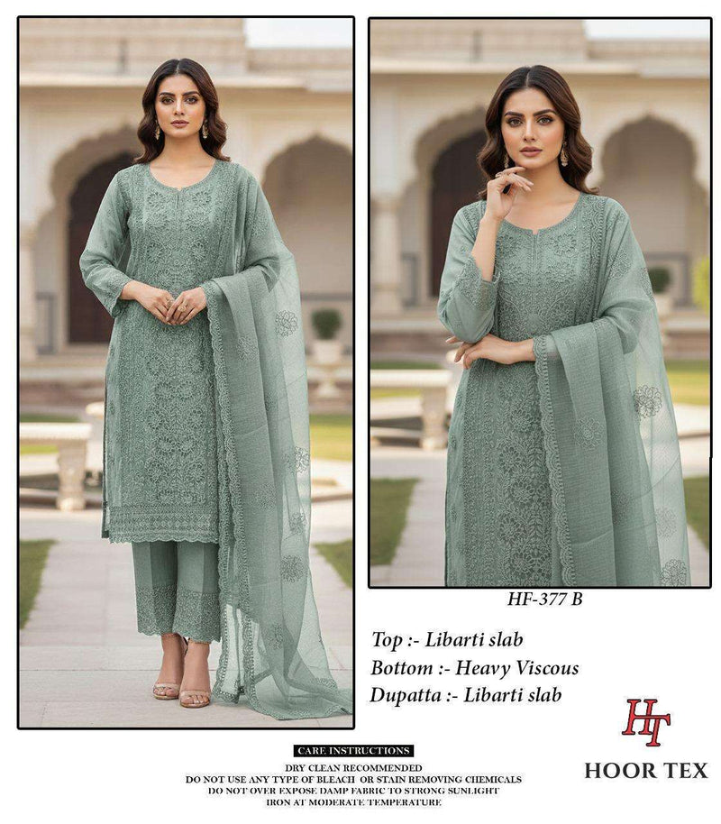 Hoor Tex HF 377 Fancy Designer Work Embroidered Readymade Pakistani Suit