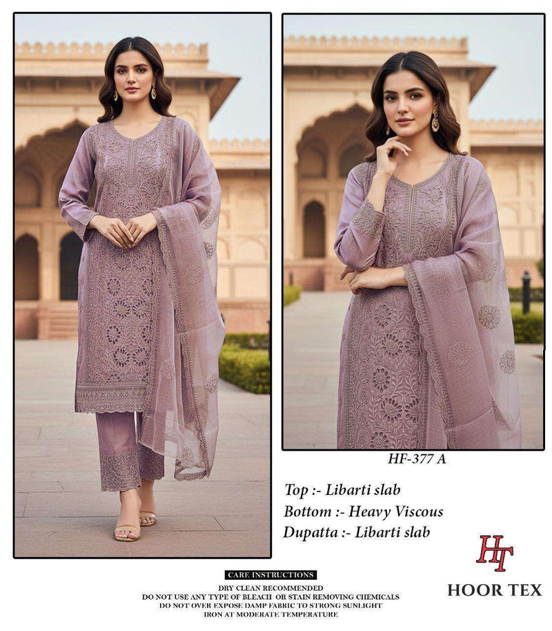 Hoor Tex HF 377 Fancy Designer Work Embroidered Readymade Pakistani Suit
