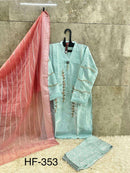 Hoor Tex Hf 353 Heavy Organza Embroidered Designer Pret Kurti