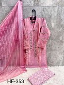 Hoor Tex Hf 353 Heavy Organza Embroidered Designer Pret Kurti