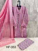 Hoor Tex Hf 353 Heavy Organza Embroidered Designer Pret Kurti