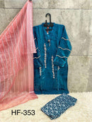 Hoor Tex Hf 353 Heavy Organza Embroidered Designer Pret Kurti