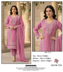 Hoor Tex Hf 372 Heavy Chiffon Designer Embroidered Work Pakistani Pret Kurti