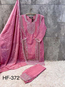 Hoor Tex Hf 372 Heavy Chiffon Designer Embroidered Work Pakistani Pret Kurti