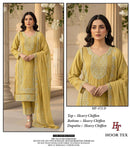 Hoor Tex Hf 372 Heavy Chiffon Designer Embroidered Work Pakistani Pret Kurti