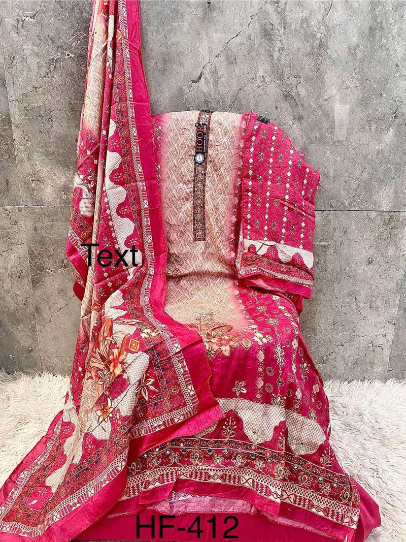 Hoor Tex H 405-413 Pure Muslin Printed Designer Co Ord Set