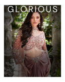 Dusky Blush Drape Gown with Embellished Cape Shivali