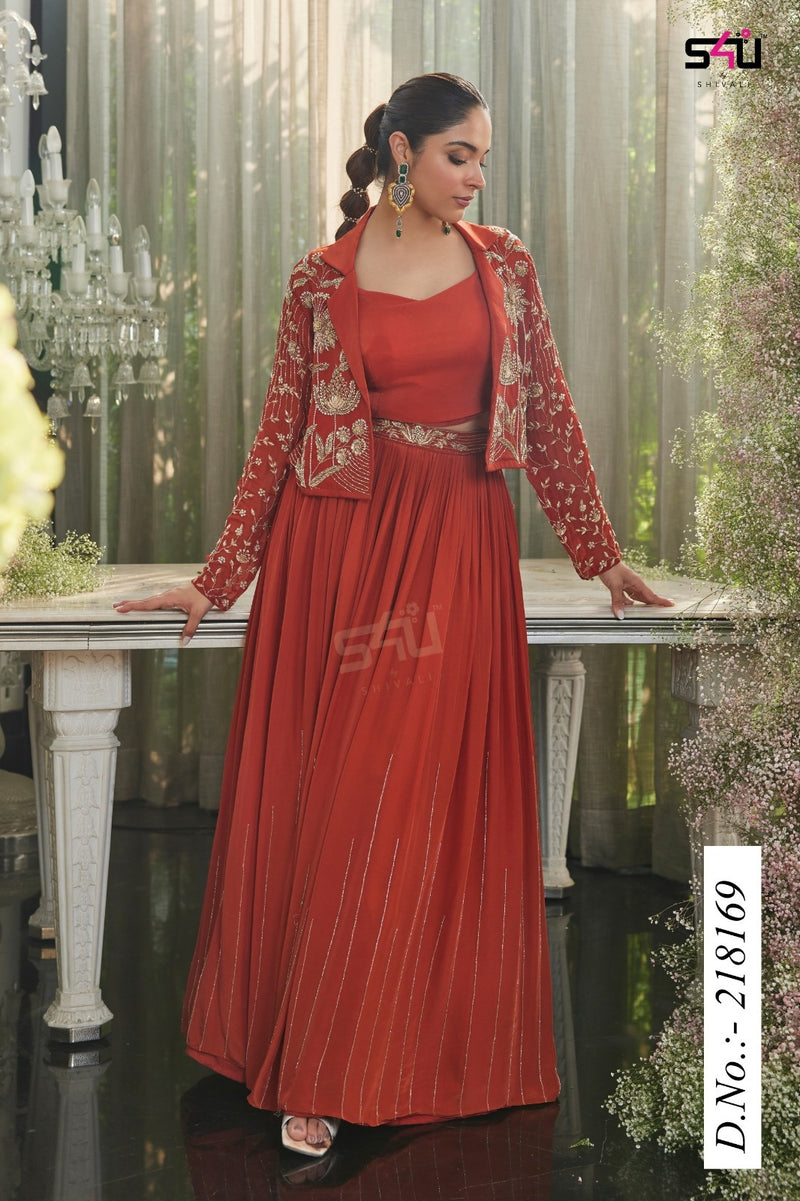 S4U by Shivali – Festive Diaries Vol. 28 | D.No 218169 | Designer Velvet Jacket Set