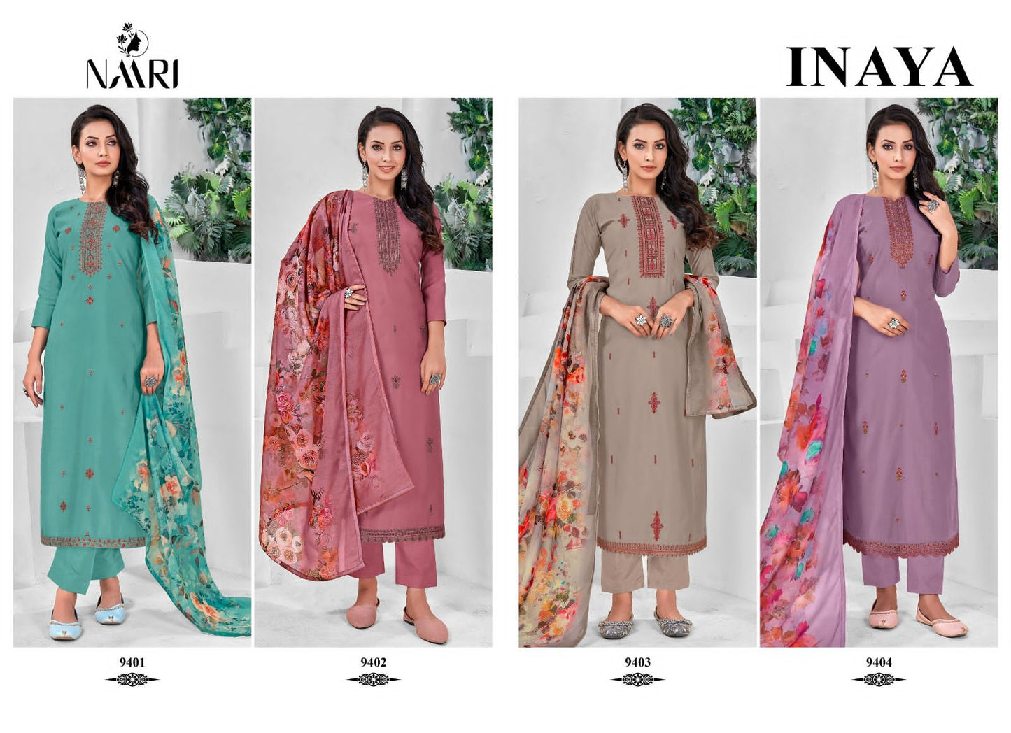 Naari Inaya Viscose Silk Fancy Designer Work Salwar Suits