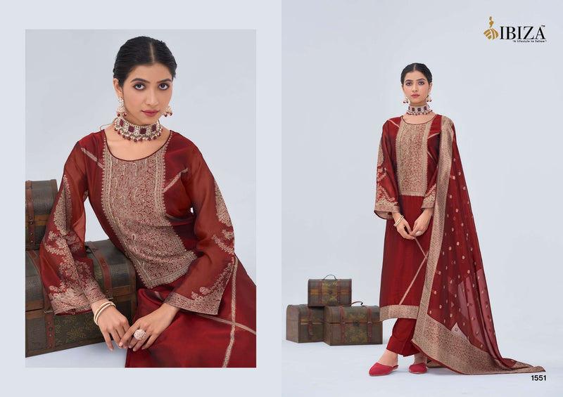 Ibiza Antra Pure Banglory Silk Jacquard Handwork Salwar Suit