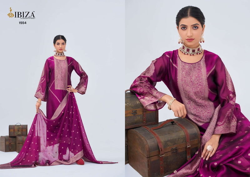 Ibiza Antra Pure Banglory Silk Jacquard Handwork Salwar Suit