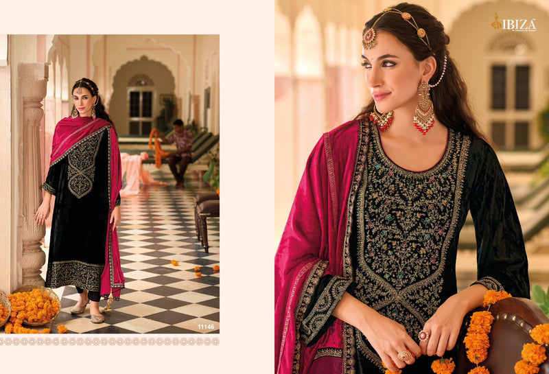 Ibiza Ek Prem Katha Pure Viscose Velvet Embroidered Work Salwar Suit