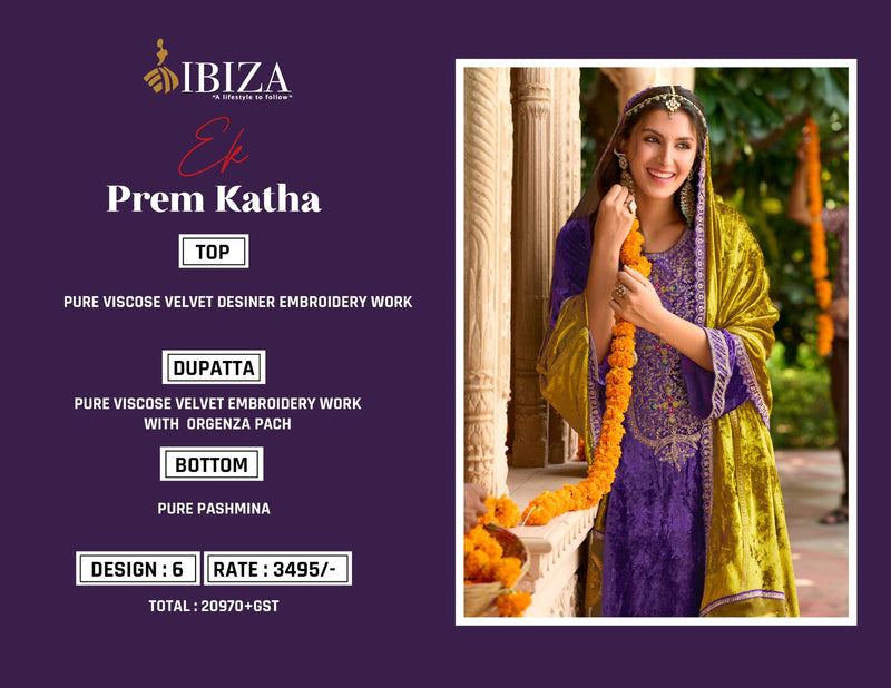 Ibiza Ek Prem Katha Pure Viscose Velvet Embroidered Work Salwar Suit