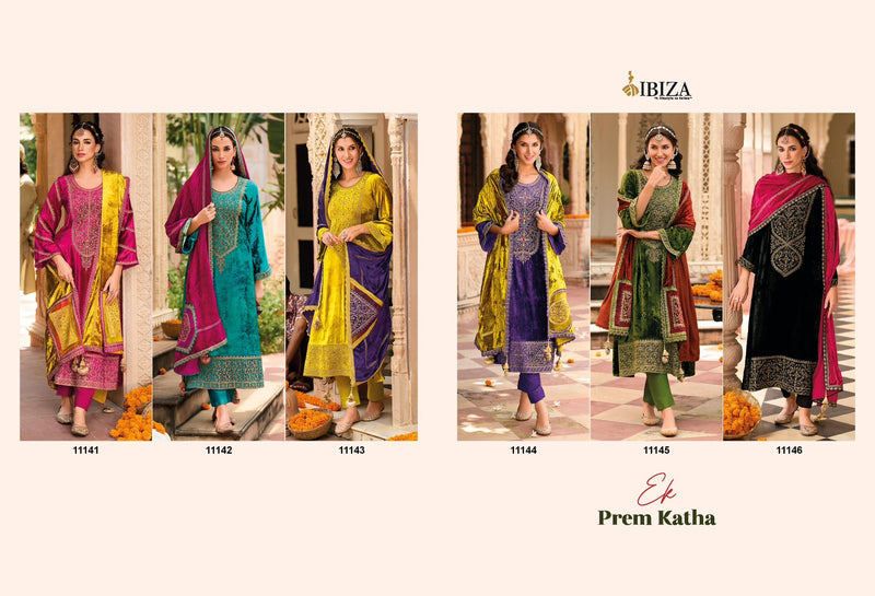 Ibiza Ek Prem Katha Pure Viscose Velvet Embroidered Work Salwar Suit