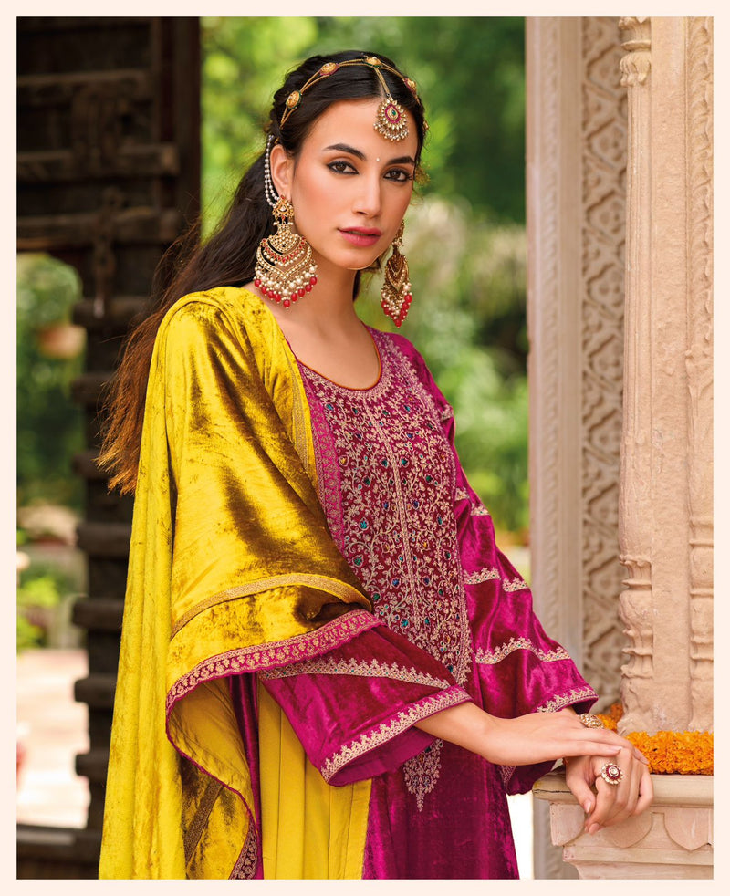 Ibiza Ek Prem Katha Pure Viscose Velvet Embroidered Work Salwar Suit