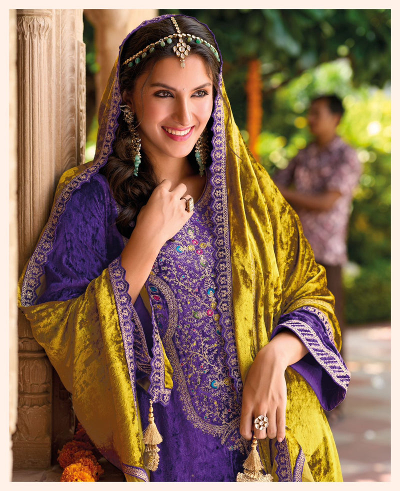 Ibiza Ek Prem Katha Pure Viscose Velvet Embroidered Work Salwar Suit