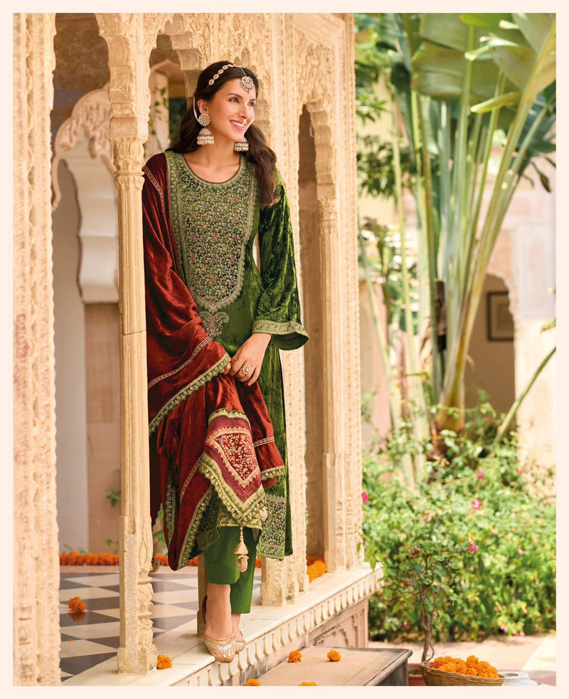 Ibiza Ek Prem Katha Pure Viscose Velvet Embroidered Work Salwar Suit