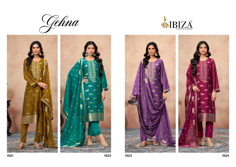 Ibiza Gehna Pure Banglory Silk Jacquard Embroiderd Work Salwar Suit