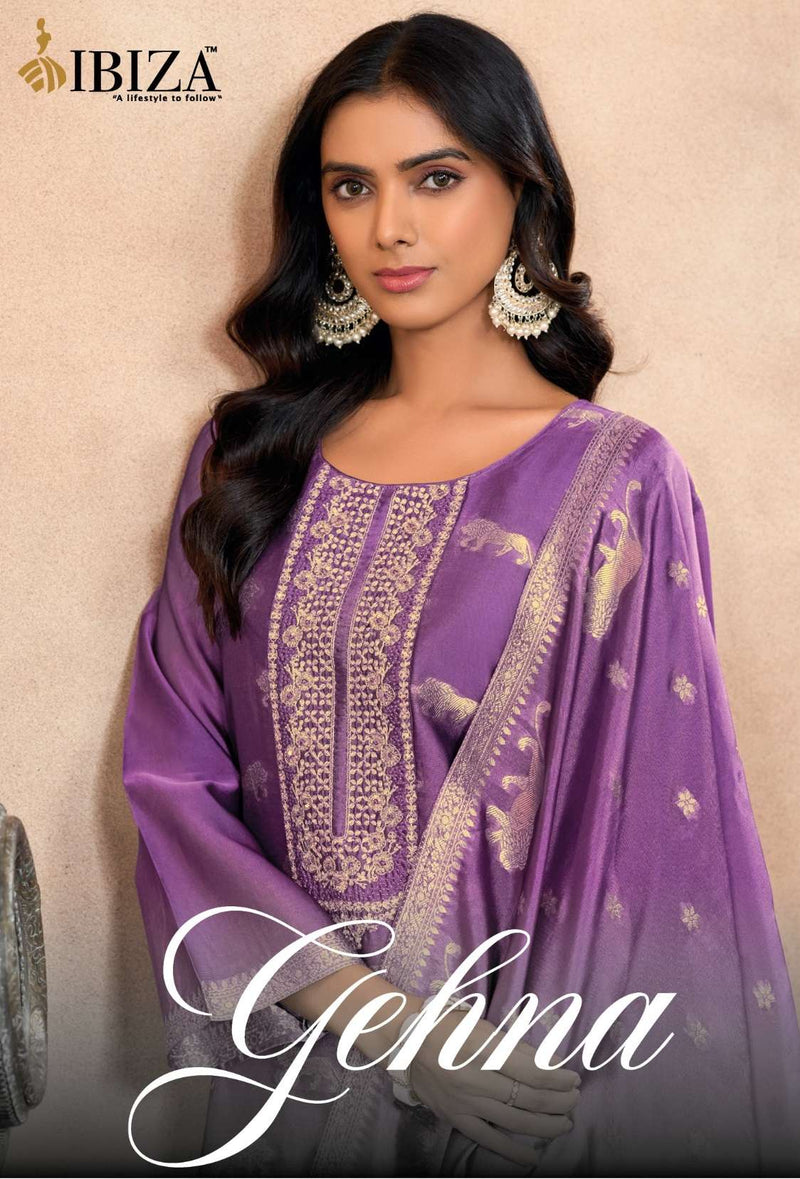 Ibiza Gehna Pure Banglory Silk Jacquard Embroiderd Work Salwar Suit