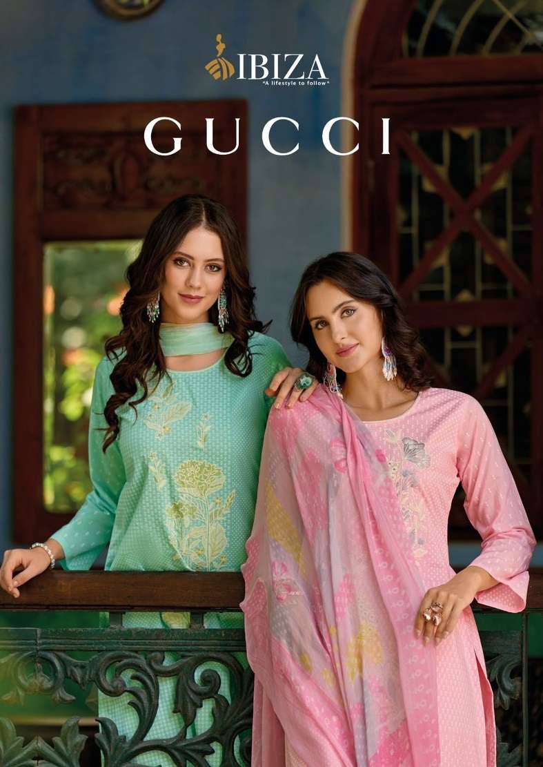 Ibiza Gucci Lawn Cotton Khaddi Print With Fancy Embroidery Work Fancy Salwar Suit