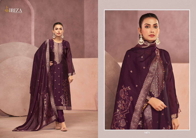 Ibiza Hoorin Pure Banglory Silk Jacquard Handwork Salwar Suit