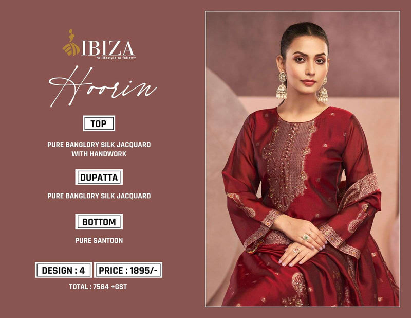 Ibiza Hoorin Pure Banglory Silk Jacquard Handwork Salwar Suit